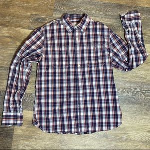 BUTTON DOWN SHIRT 100% COTTON, MULTI-COLOR MENS TOP SIZE M